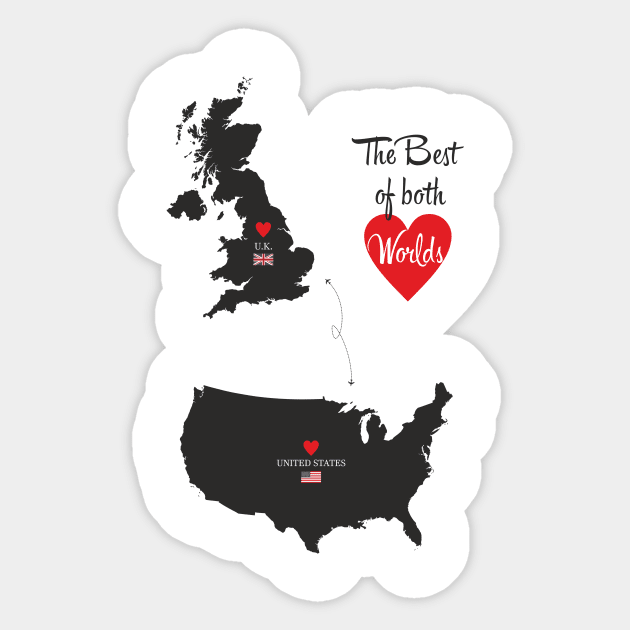 The Best of both Worlds - United States - United Kingdom Sticker by YooY Studio